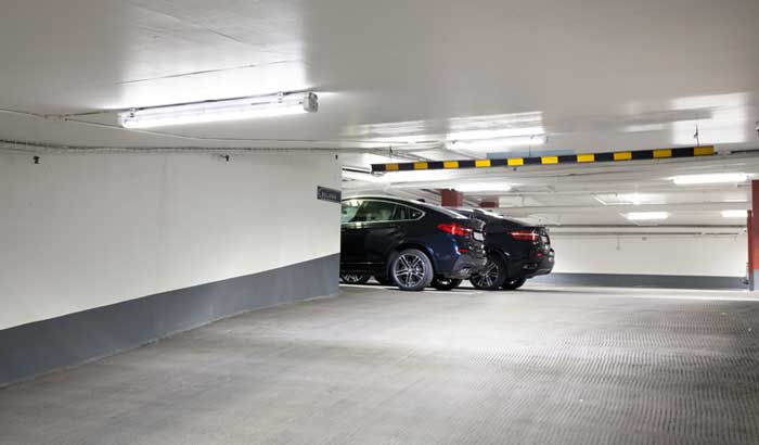 GreenParking 시스템이 설치된 Globen 주차장