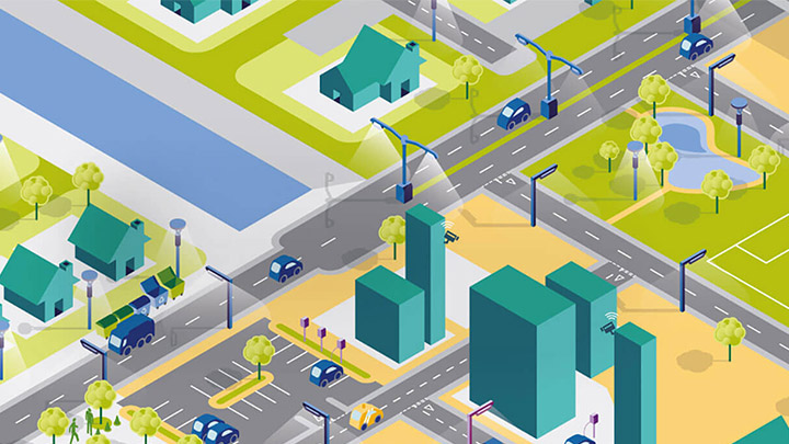 CityTouch 개방형 시스템 도시 지도 그림 - 스마트 가로 조명